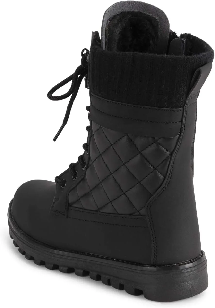 POLAR Womens Memory Foam Outside Pocket Inside Zip Thermal Waterproof Deep Tread Rubber Sole Snow Boots