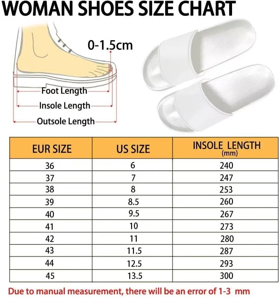 Print Women Slide Slippers Sandals Cozy Anti-Slip Quick Drying House Shoes Slippers