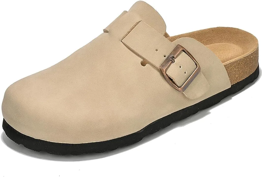 Project Cloud Genuine Leather Footbed Clogs for Women - Memory Foam Arch Support Slippers for Women - Trendy Slip-ons Women's Mules & Clogs Sandals (Benton)