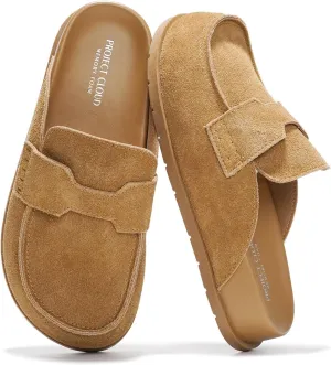 Project Cloud Genuine Suede Womens Clog - Memory Foam Arch Support Non-Slip Sole Mules & Clogs for Women Footwear - Platform Winter Shoes (Foamy)