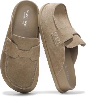 Project Cloud Genuine Suede Womens Clog - Memory Foam Arch Support Non-Slip Sole Mules & Clogs for Women Footwear - Platform Winter Shoes (Foamy)