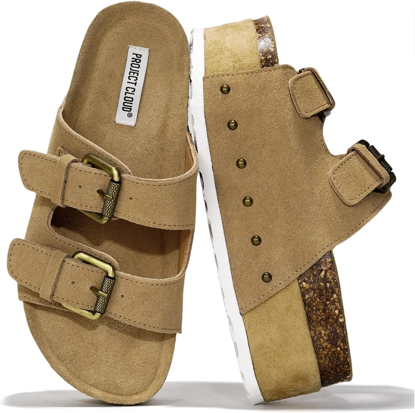 Project Cloud Platform Sandals Women Footwear - Genuine Leather and Durable EVA Sole for Non-Slip and Comfortable Platform - Fashion Summer Sandals for Women 2025 (Oliy)