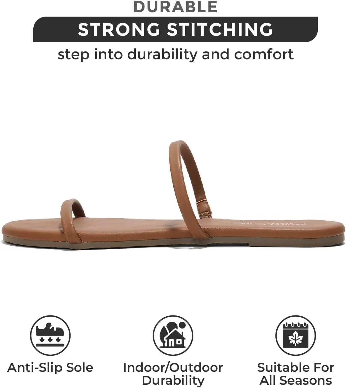 Project Cloud Sandals Women - Memory Foam Flip Flops for Women - Vegan Leather Summer Sandals - Lightweight Slip On Beach Essentials Slides (Transition)