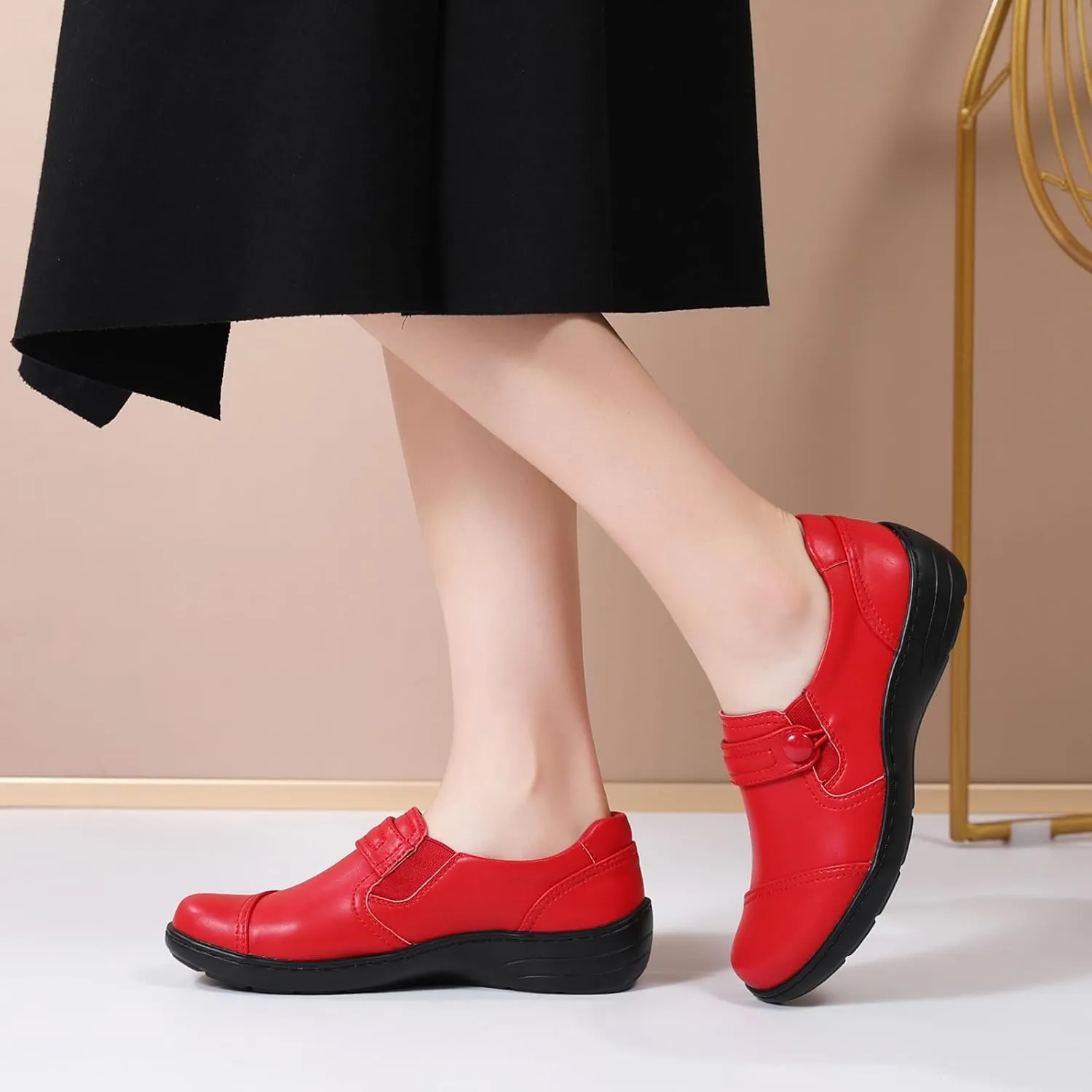 QAE Loafers for Women Orthopedic Loafers for Women Comfortable Women's Flat Slip-Ons Shoes for Dress Work Business Casual