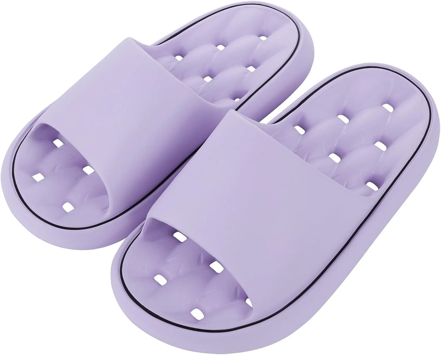 Quick Drying Shower Shoes Men Lightweight Shower Slippers with Drain Hole Soft Women Bathroom Slippers for Gym, Spa, Pool Anti-Slip Shower Shors Home Bathing Slipper Sandals