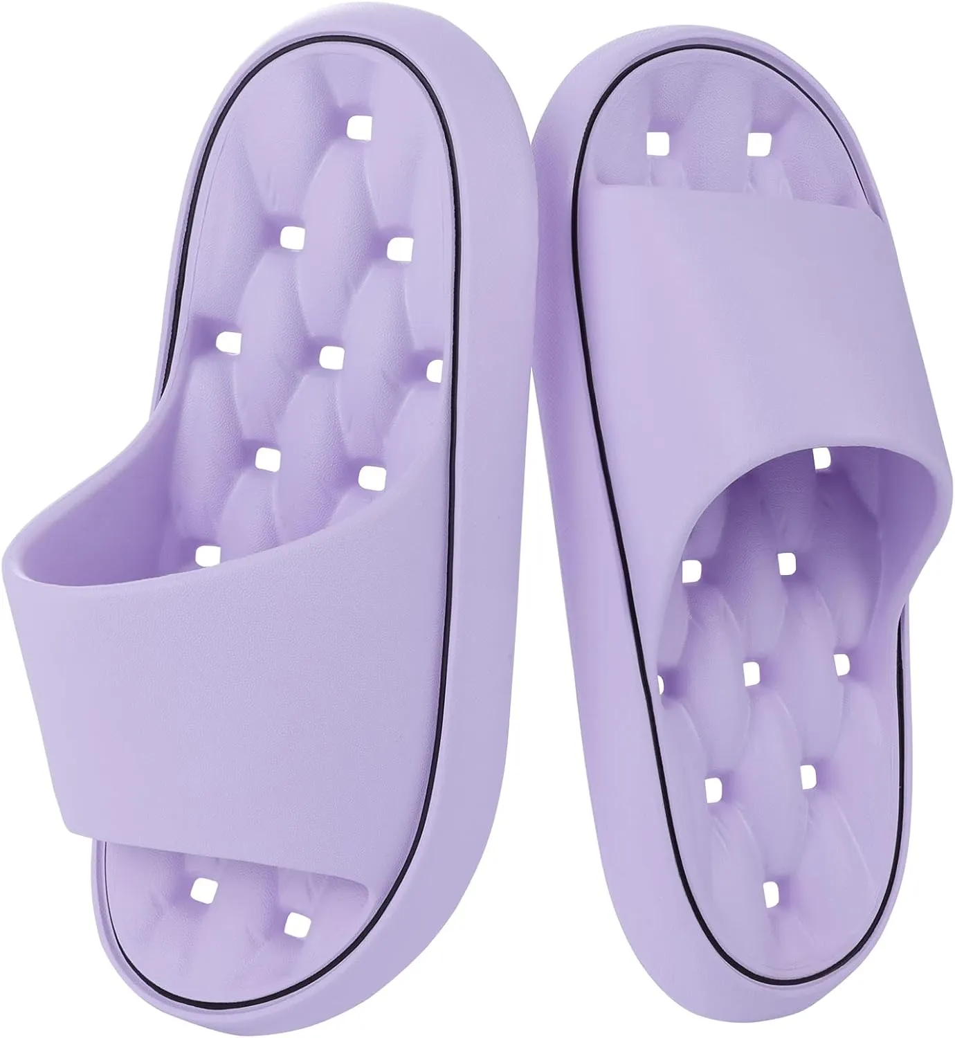 Quick Drying Shower Shoes Men Lightweight Shower Slippers with Drain Hole Soft Women Bathroom Slippers for Gym, Spa, Pool Anti-Slip Shower Shors Home Bathing Slipper Sandals