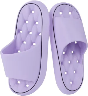 Quick Drying Shower Shoes Men Lightweight Shower Slippers with Drain Hole Soft Women Bathroom Slippers for Gym, Spa, Pool Anti-Slip Shower Shors Home Bathing Slipper Sandals