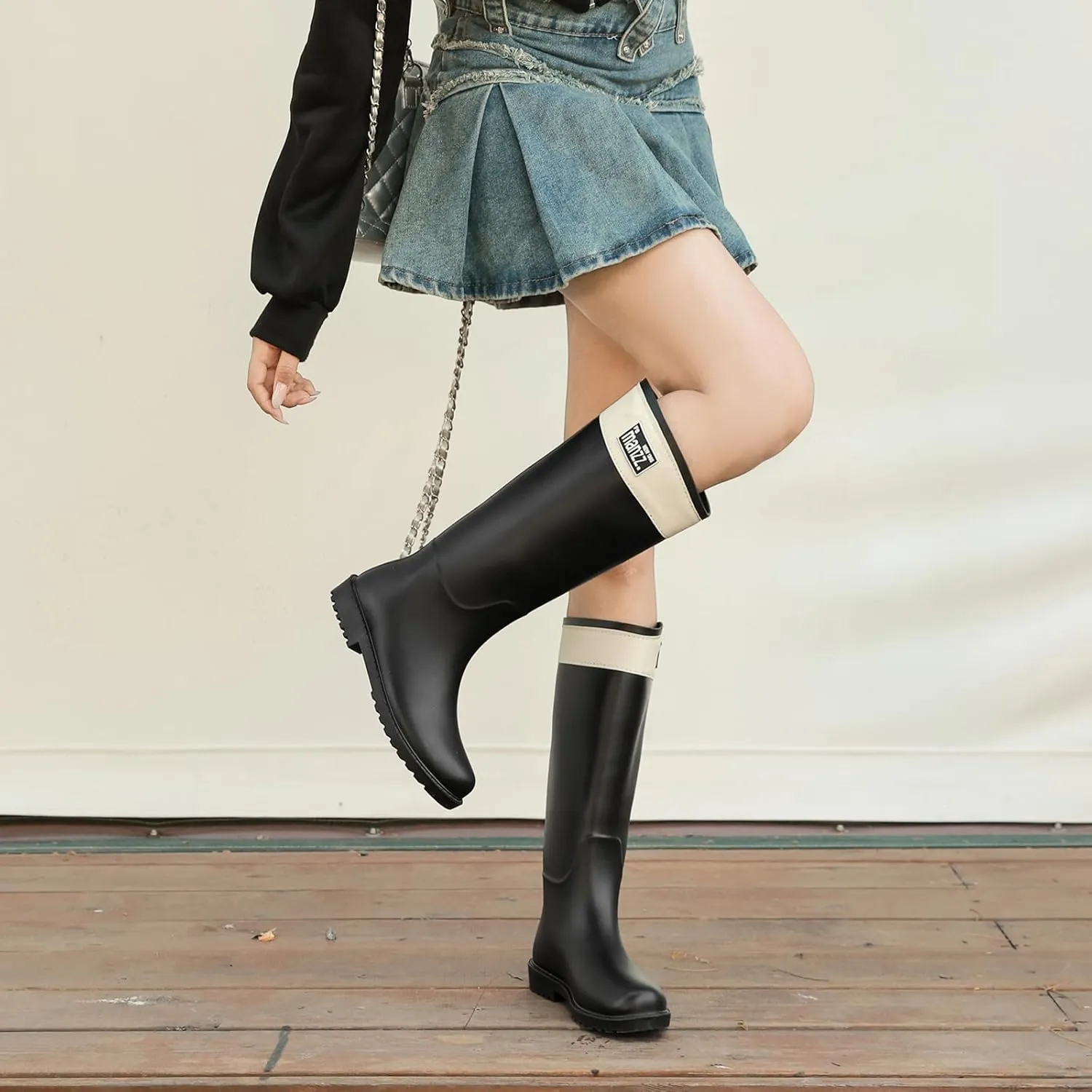 Rain Boots for Women, Anti-Slip Rubber Boots Waterproof Garden Boots Durable Slip Resistant Muck Boots,Tall Water Women Boots Comfort Fishing Boots Knee High Work Boots for Outdoor
