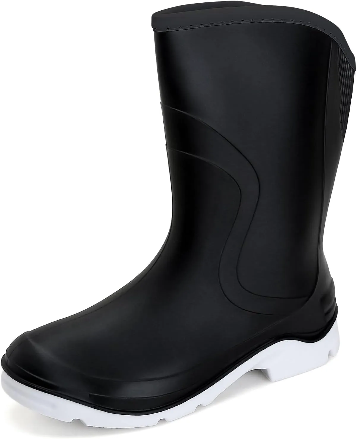 Rain Boots for Women，Waterproof Garden Rubber Boots, Non-slip Width Mid-Calf Comfort Short Boots, Ankle Rainboots Boots, Lightweight Platform Mud Boots Water Shoes for Outdoor Working Fishing