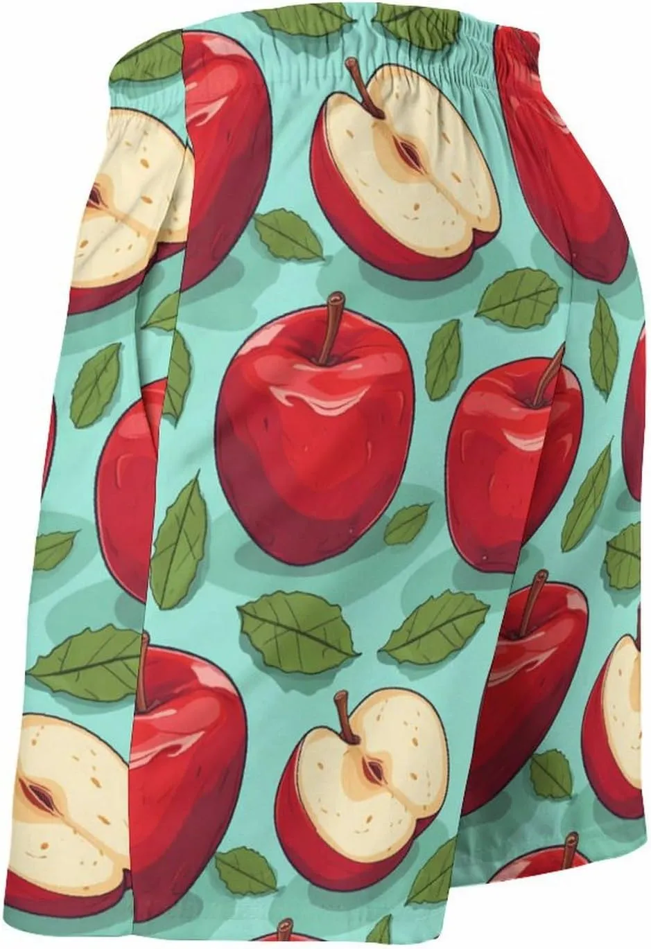 Red-Apples Men's Swim Trunks Quick Dry Hawaii Board Shorts Bathing Suits Beachwear with Mesh Lining