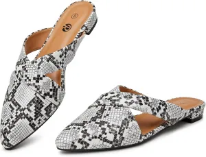 Rekayla Women’s Mules Closed Pointed Toe Backless Loafer Shoes for Women