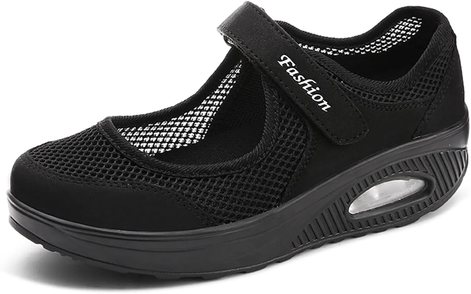 RiceelSor Women's Mesh Adjustable Nurse Shoes Breathable Lightweight Walking Air Cushion Buffer Fitness Nursing Orthotic Mary Jane Shoes