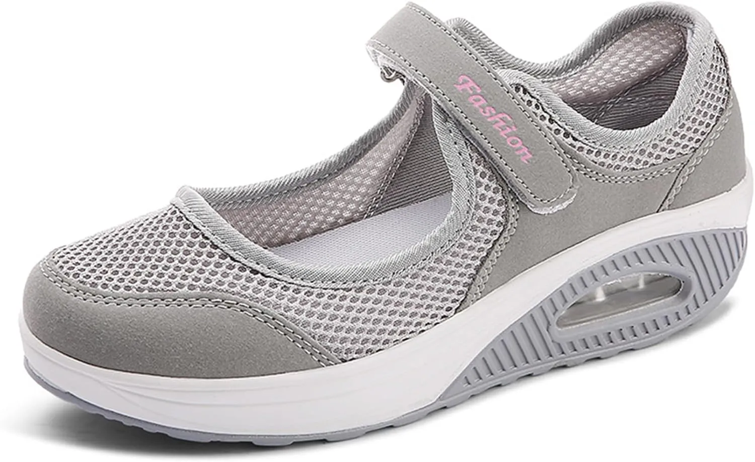 RiceelSor Women's Mesh Adjustable Nurse Shoes Breathable Lightweight Walking Air Cushion Buffer Fitness Nursing Orthotic Mary Jane Shoes