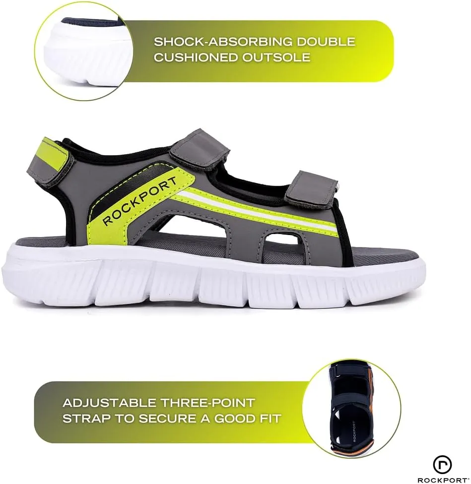 Rockport Kid's Fashion Sport Sandals with Double Adjustable Straps Summer Outdoor Open Toe Lightweight & Easy to Wear Sandals for Boys and Girls (Little Kid/Big Kid)