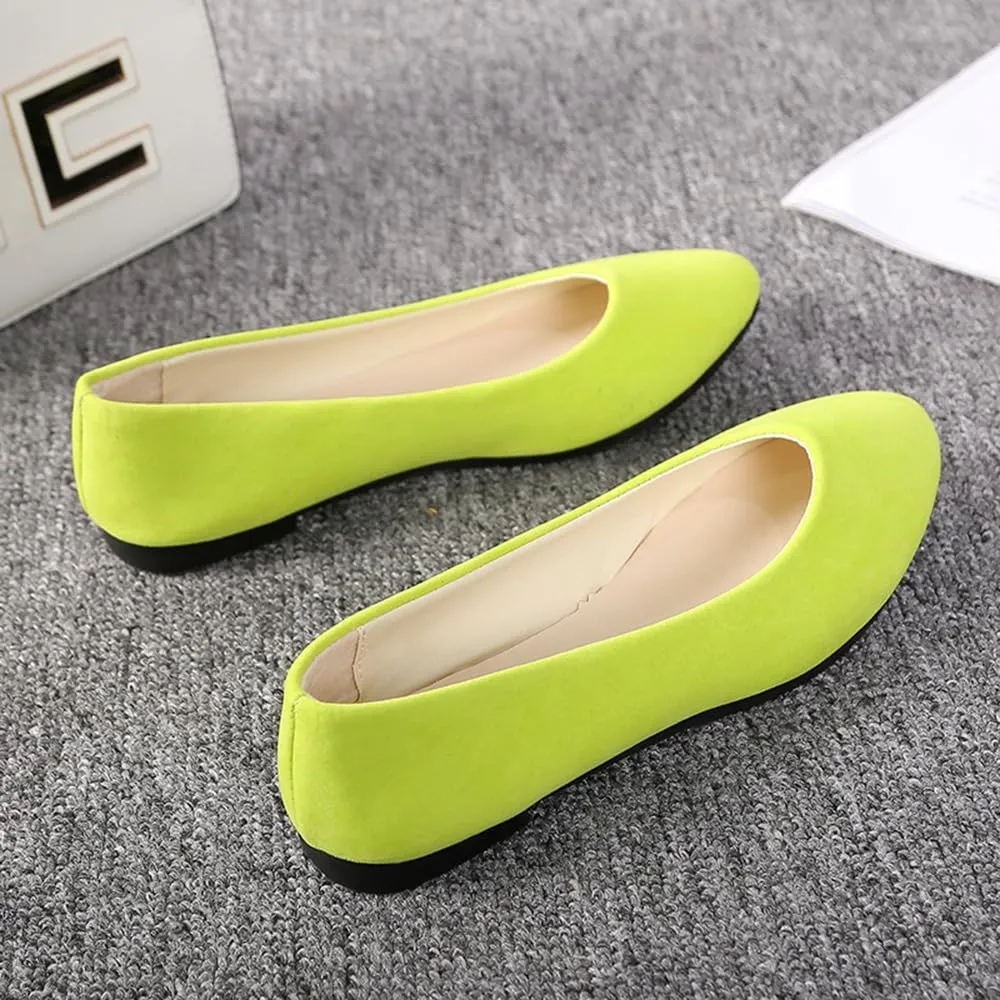 Rojeam Womens Flats Shoes Portable Pumps Ballet Flat Slip-on Ballerina Pumps Shoes Ladies Loafers