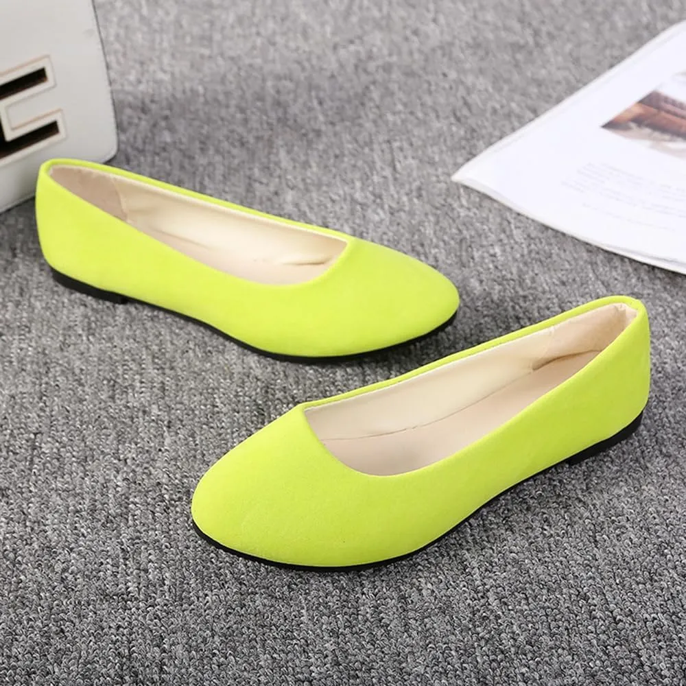 Rojeam Womens Flats Shoes Portable Pumps Ballet Flat Slip-on Ballerina Pumps Shoes Ladies Loafers