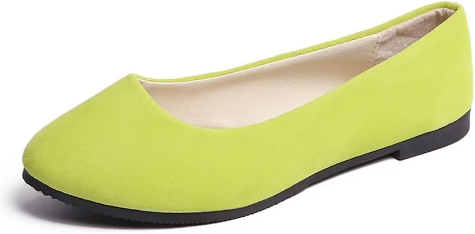 Rojeam Womens Flats Shoes Portable Pumps Ballet Flat Slip-on Ballerina Pumps Shoes Ladies Loafers