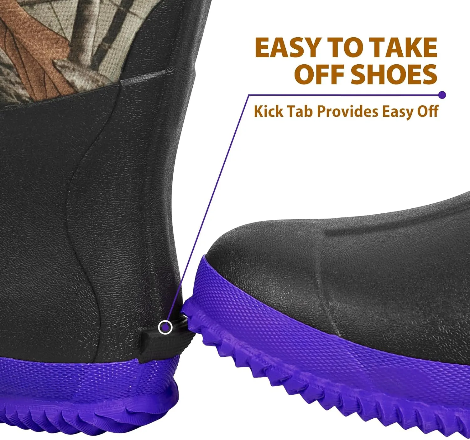 Rubber Boots for Women, 5mm Neoprene Insulated Waterproof Rain Boots with Steel Shank, Mid Calf Hunting Shoes for Faming Gardening Mud Work (Size 5-11)