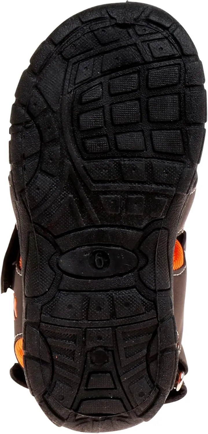 Rugged Bear Kids Boys Girls Closed-Toe Outdoor Sport Water Sandals - beach pool slide adjustable strap shoes athletic summer (Toddler/Little Kid/Big Kid)