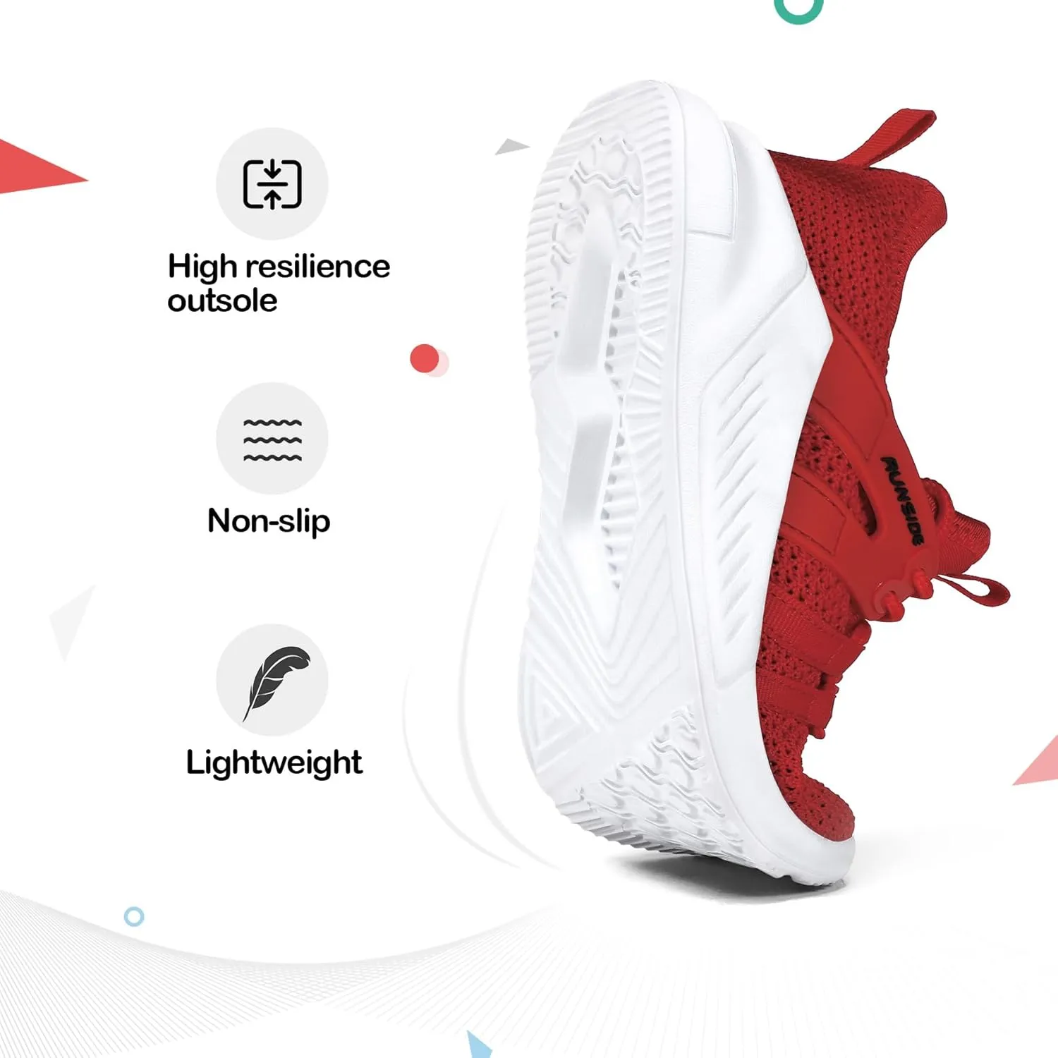 RUNSIDE Boys Girls Tennis Shoes Kids Lightweight Breathable Sneakers Lace-up Running Athletic Shoes for Toddler/Little Kid/Big Kid