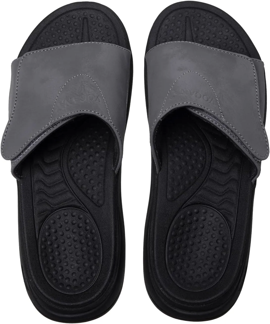 Sandals for Men Adjustable Width Slides Arch Support Orthopedic for Diabetic Plantar Fasciitis Swollen Feet Pain Relief Neuropathy
