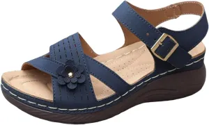 Sandals for Women Comfort Walking Non Slip Casual Summer Adjustable Strappy Shoes Soft Cushion Fashion Womens Sandals