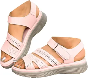 Sandals for Women Wedge Shoes 2025 Summer Open Toe Comfortable Hollow Thick Out Casual Wedge Sandals with Arch Support Casual Summer Mules Adjustable Slide Walking Shoes
