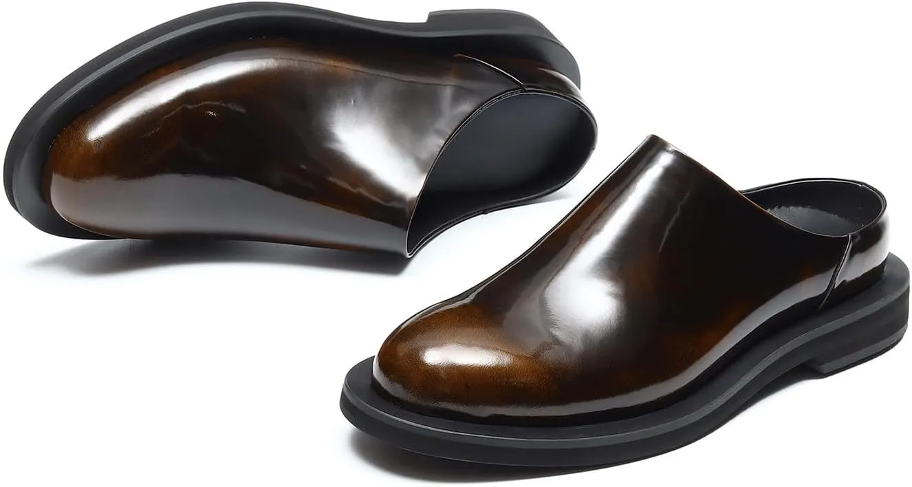 Santimon Men's Mules & Clogs Casual Dress Slippers Leather Walking Shoes Fashion Formal Slip On Loafers Summer Shoes for Men