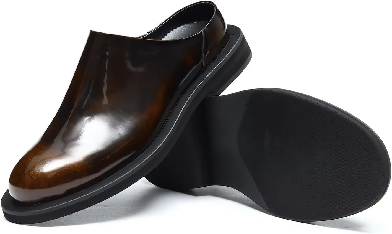 Santimon Men's Mules & Clogs Casual Dress Slippers Leather Walking Shoes Fashion Formal Slip On Loafers Summer Shoes for Men