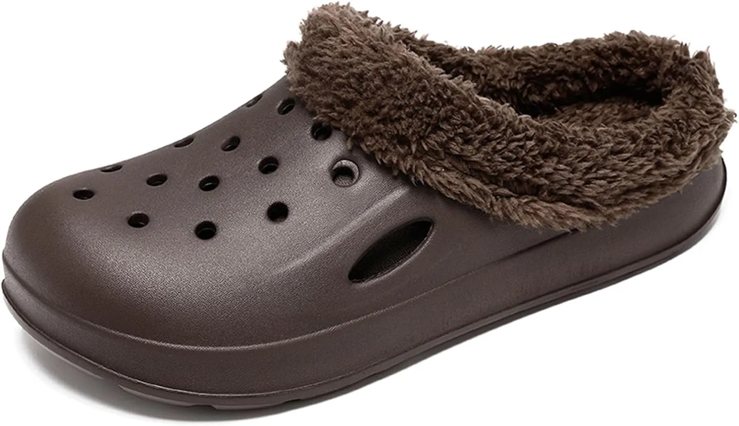 SECHRITE Mens Lined Clogs Garden Shoes Winter Fuzzy Slip On Home Slippers Fleece Lined Mules Indoor Outdoor Slides