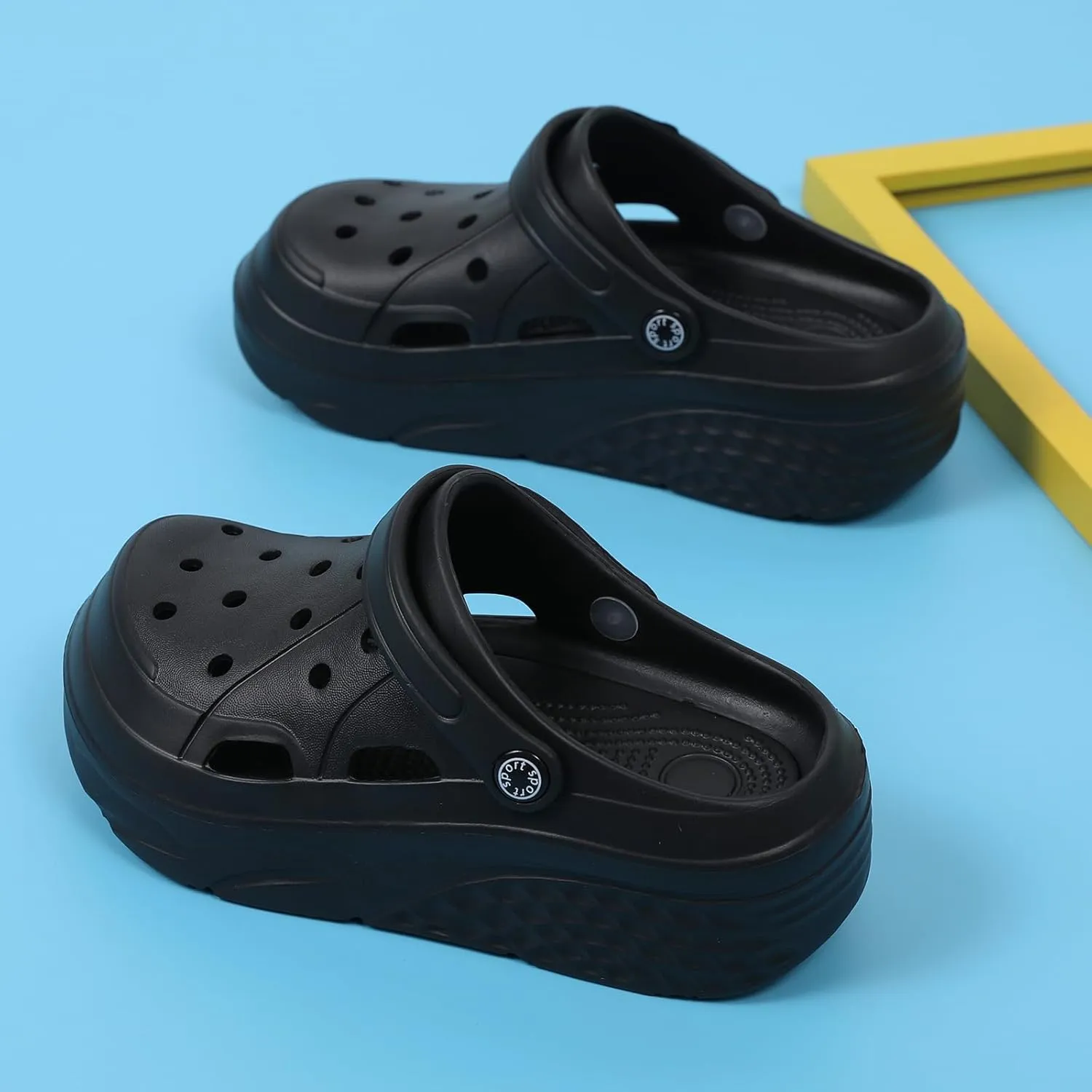 SECHRITE Womens Platform Clogs Garden Shoes Waterproof Beach Pool Sandals Summer Mules Home Slippers Shower Shoes
