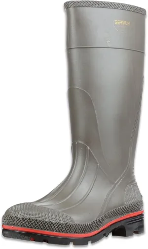 Servus by Honeywell Pro 15"" PVC Chemical-Resistant Soft Toe Men's Work Boots, Gray, Red & Black (75102), 10