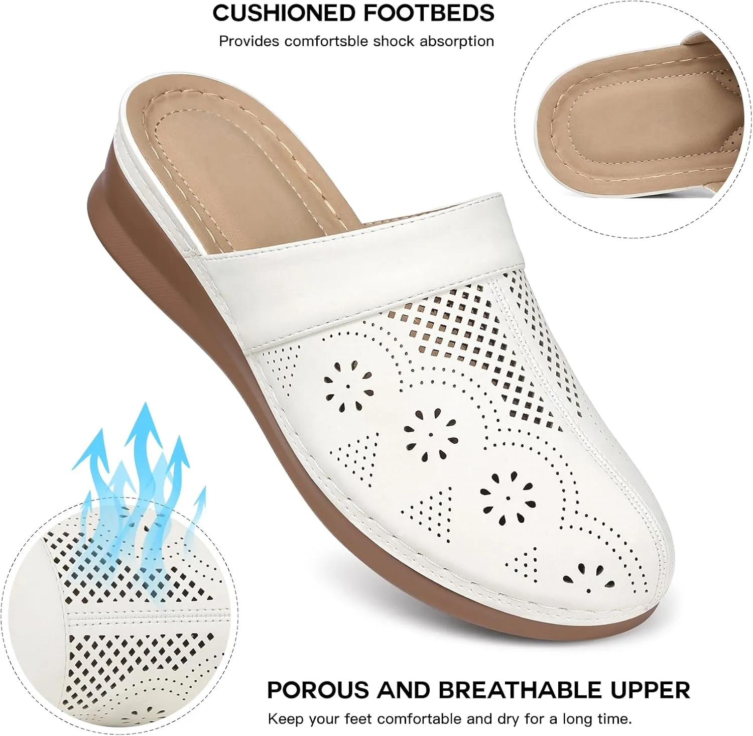 SHIBEVER Clogs for Women Mules Slip-on: Closed Toe Clog - Summer Comfortable Mule