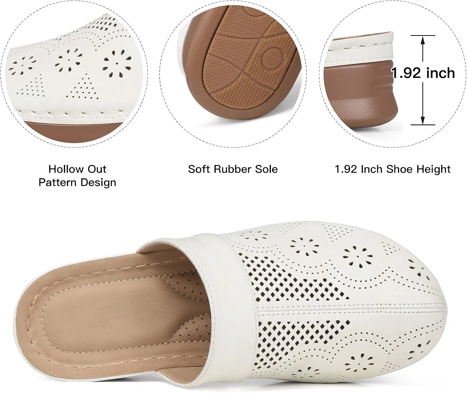 SHIBEVER Clogs for Women Mules Slip-on: Closed Toe Clog - Summer Comfortable Mule