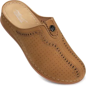 SHIBEVER Clogs for Womens Mules Shoes: Slip-On Flat Mule Shoes - Closed Toe Sandals Comfortable