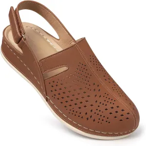 SHIBEVER Clogs for Womens Mules Shoes: Slip-On Flat Mule Shoes - Closed Toe Sandals Comfortable