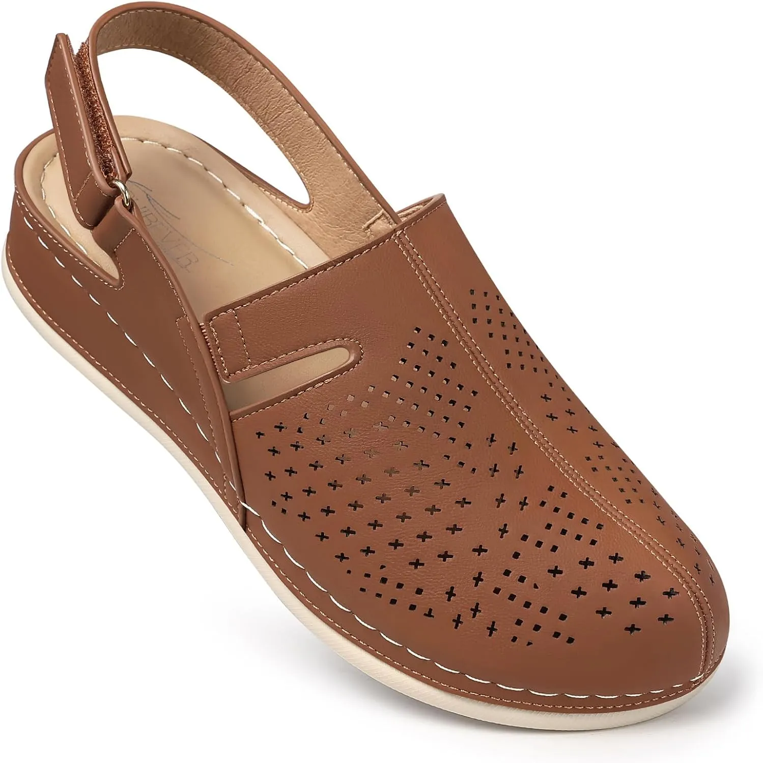 SHIBEVER Clogs for Womens Mules Shoes: Slip-On Flat Mule Shoes - Closed Toe Sandals Comfortable