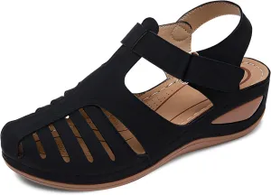SHIBEVER Women's Wedge Sandals Summer: Closed Toe Sandals for Women Platform Dressy Wedge Size 5-11