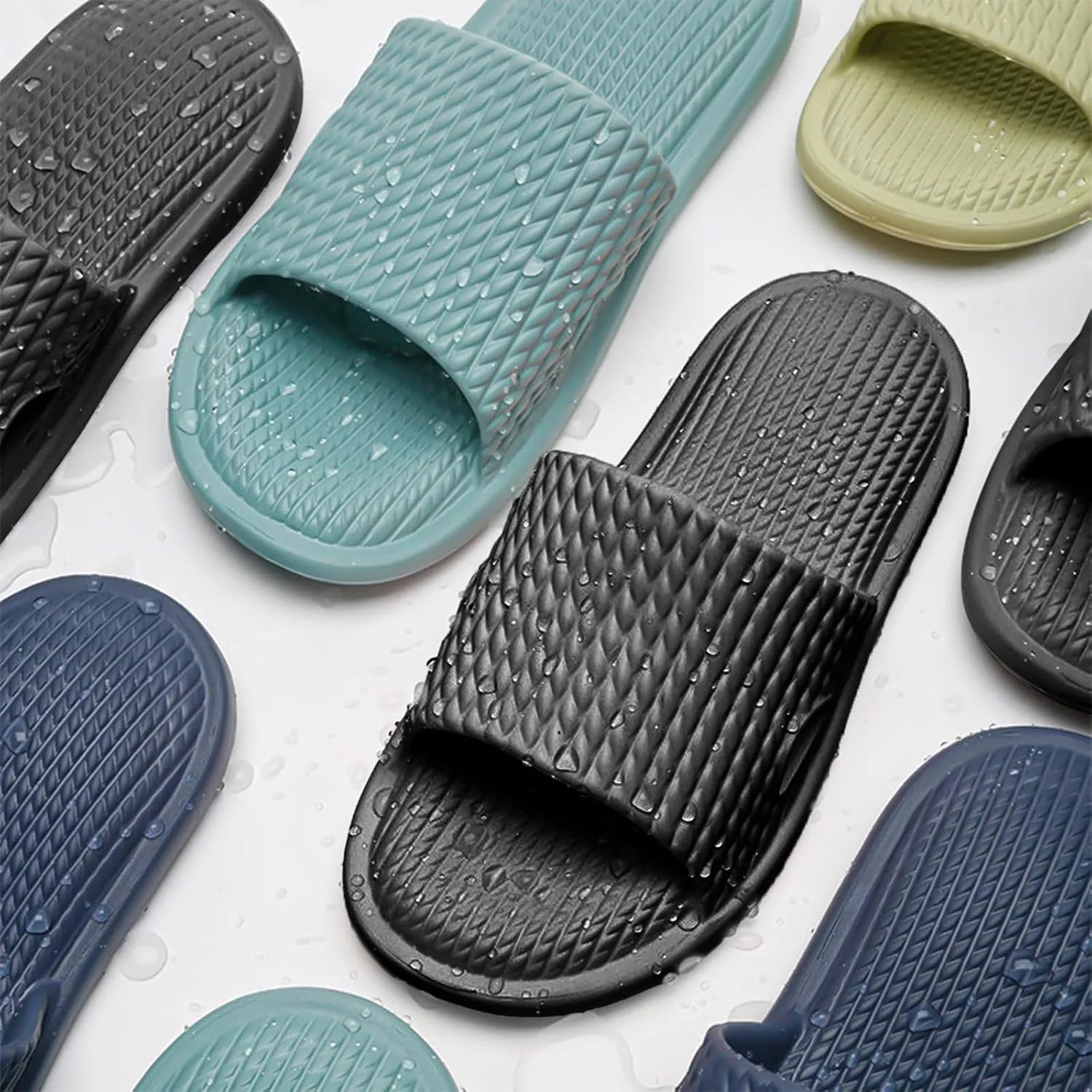 Shower Shoes Non-Slip Quick Drying Lightweight Shower Slippers Slides Sandals House Pool Indoor Bathroom Dorms Camping Open-toe