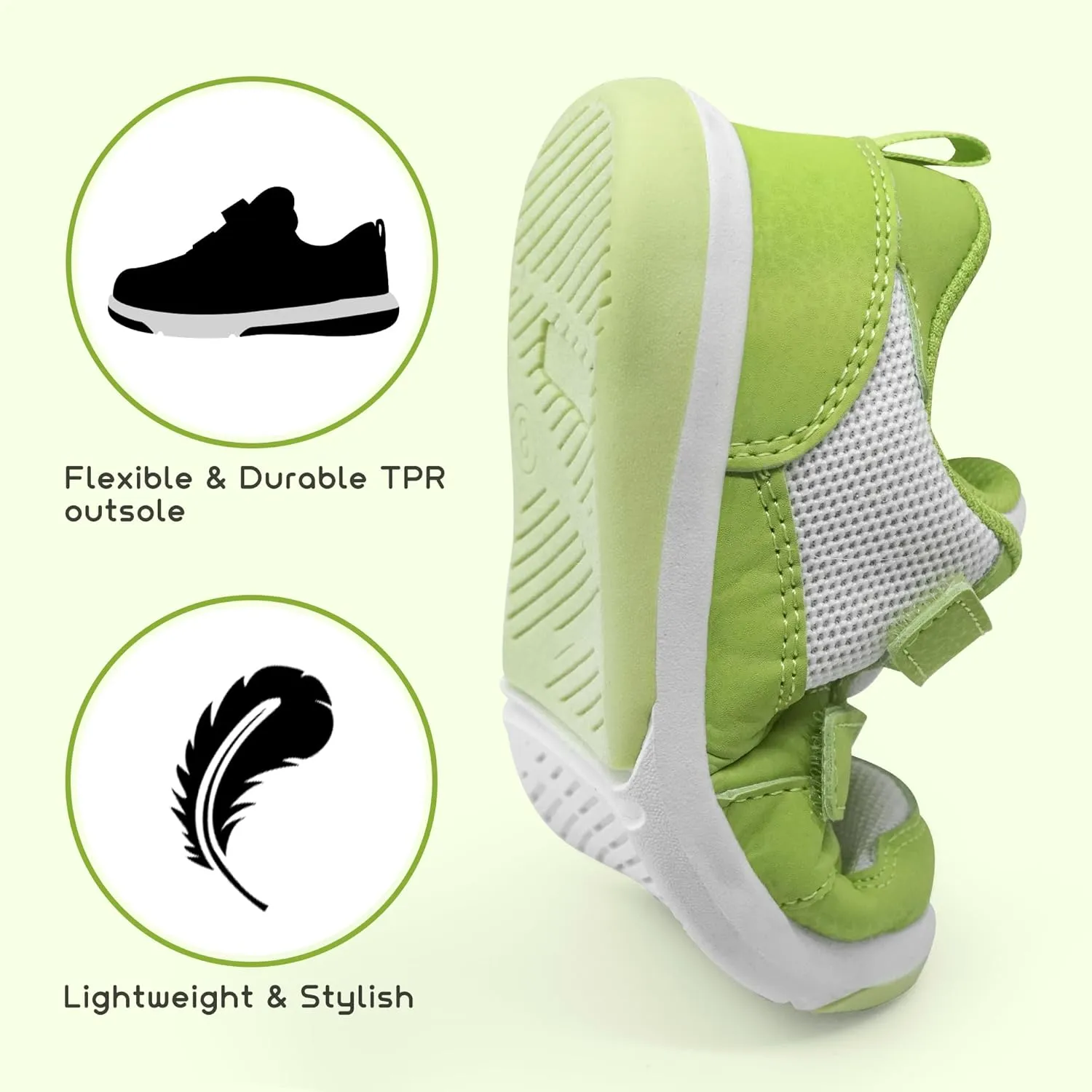 SKYWHEEL Toddler Boys Girls Tennis Shoes Kids Slip On Barefoot Shoes Wide Casual Walking Running Sneakers for Little Kids
