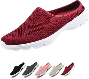 Slip On Mules & Clogs for Womens Mens Lightweight Open Back Shoes Comfort Orthopedic Walking Shoes Breathable Mesh Slippers Closed Toe Slides