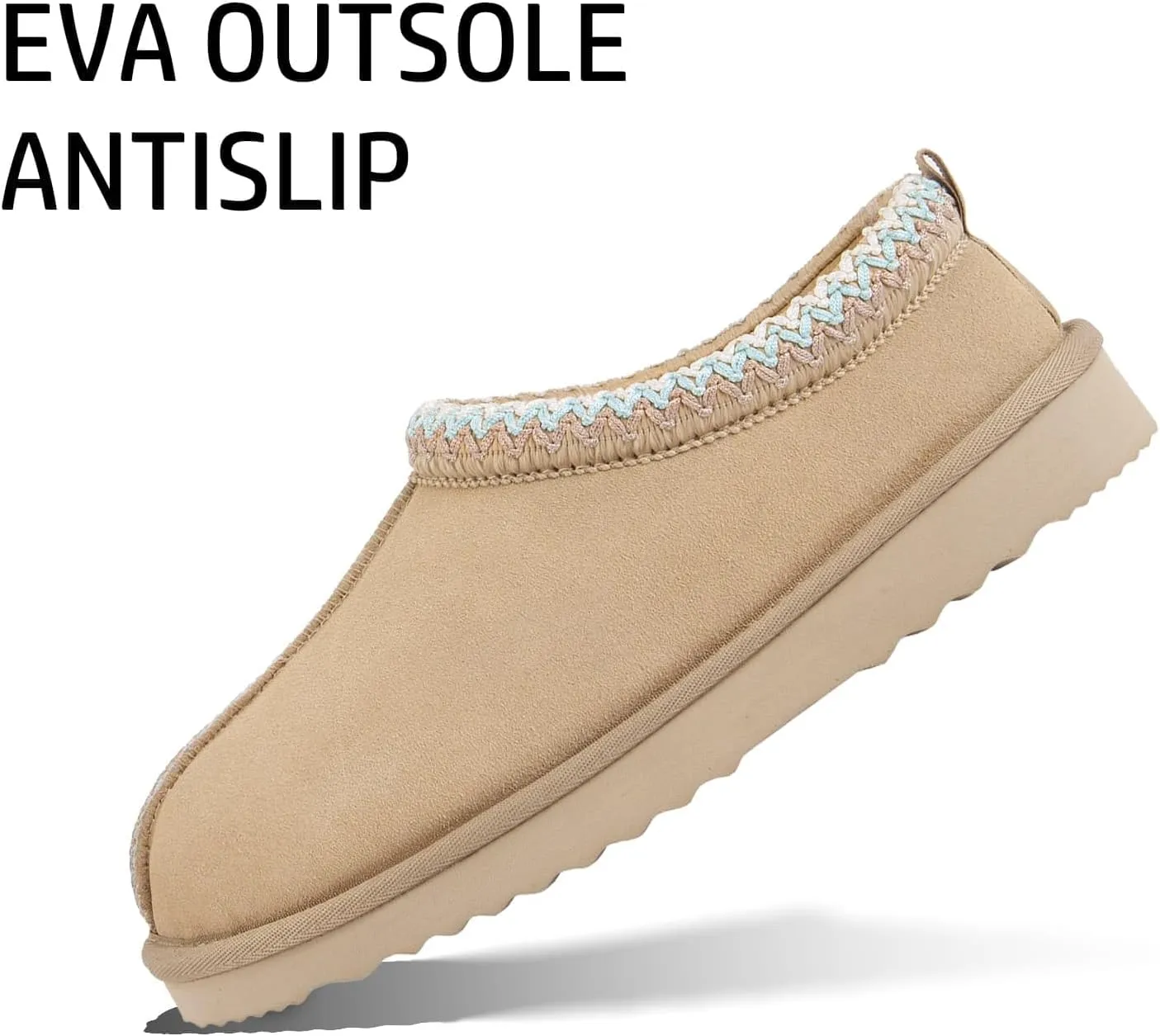 Slippers for Women Mini Boots Genuine Suede Ankle Snow Boots Indoor Outdoor Braided Winter Fur Slip On Mules