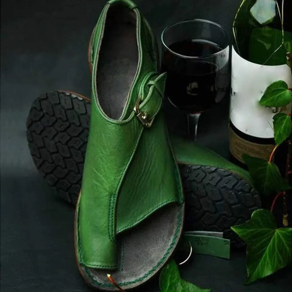 Slippers for Women Open Toe Gibobby Plus Size Holiday Flat Ankle Beach Shoes Fish Mouth Roman Loafers Sandals