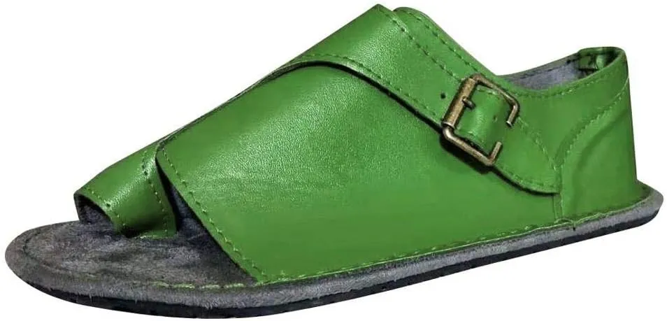 Slippers for Women Open Toe Gibobby Plus Size Holiday Flat Ankle Beach Shoes Fish Mouth Roman Loafers Sandals
