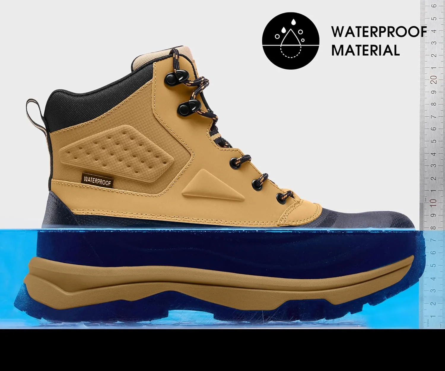 Snow Boots for Men Insulated Waterproof Construction Winter Hiking Boots