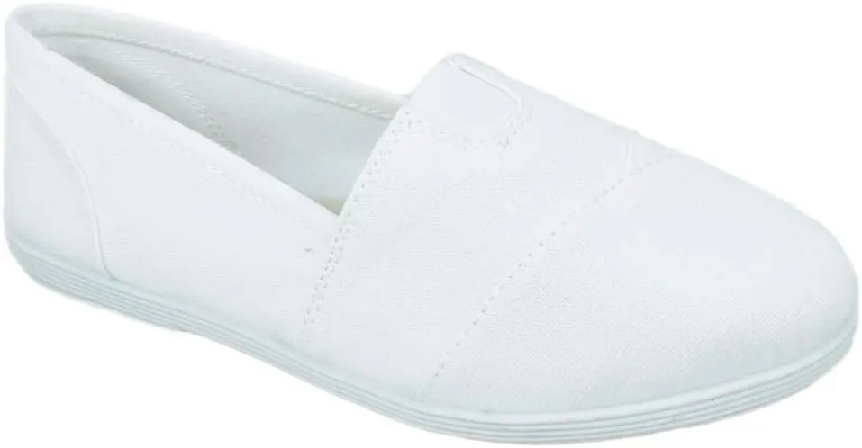 Soda Flat Women Shoes Linen Canvas Slip On Loafers Memory Foam Gel Insoles OBJI-S White 6.5