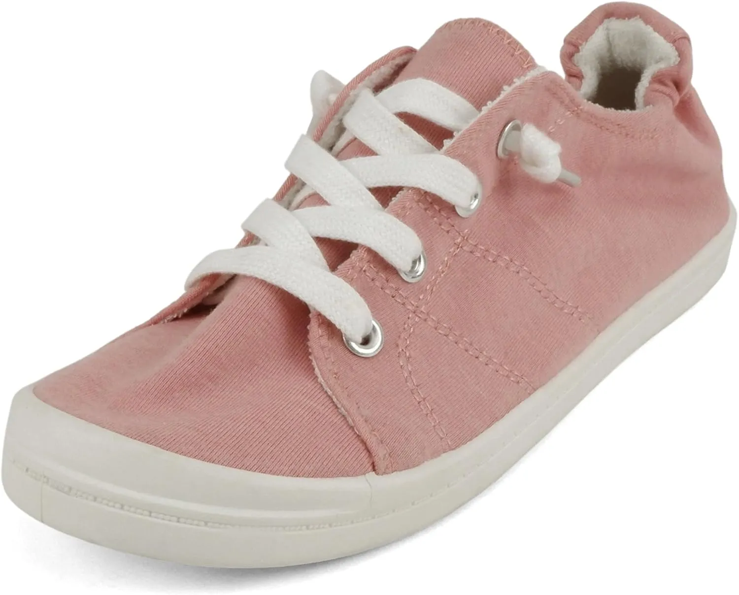 Soda Flat Women Shoes Linen Canvas Slip On Sneakers Lace Up Style Loafers Zig-S