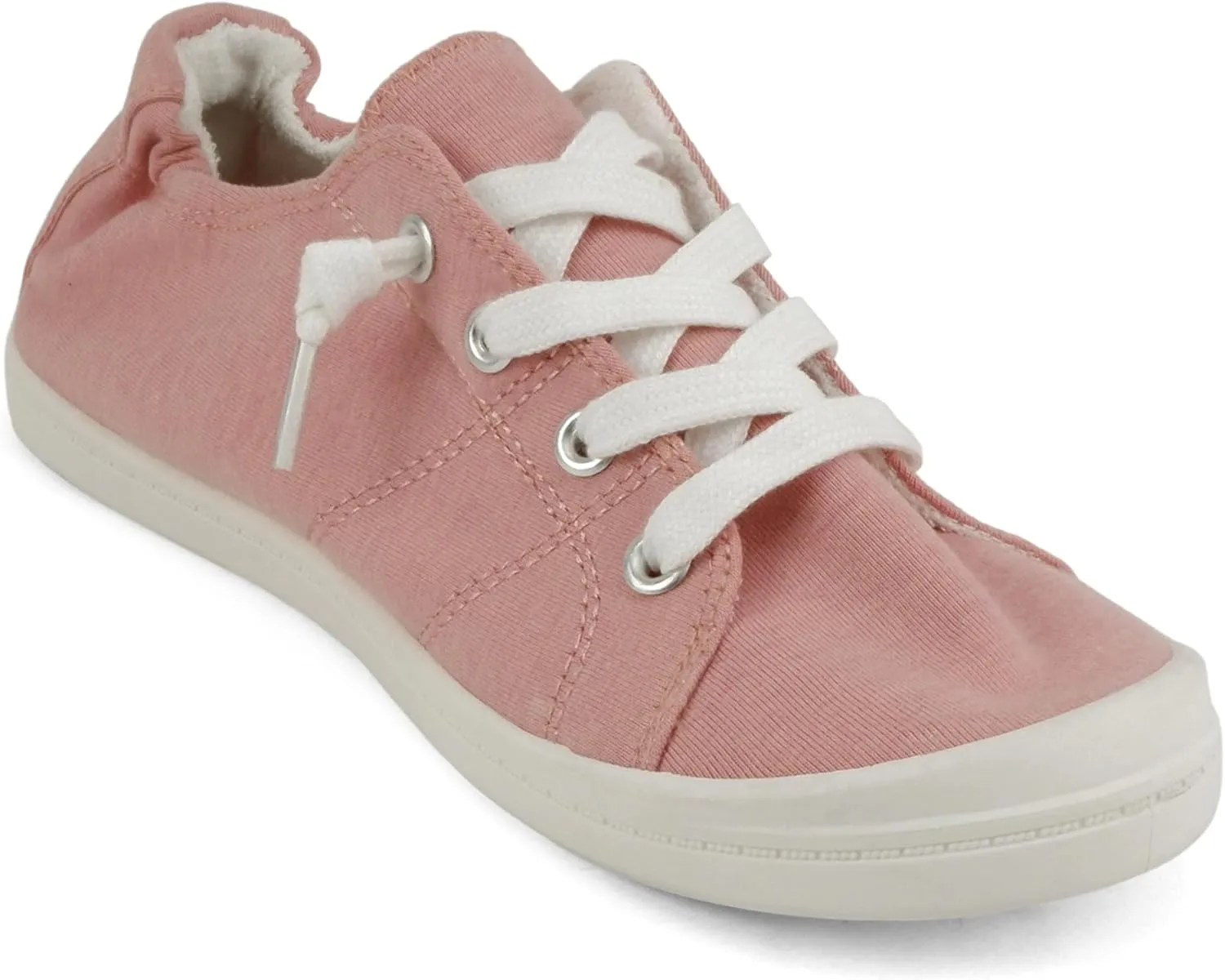 Soda Flat Women Shoes Linen Canvas Slip On Sneakers Lace Up Style Loafers Zig-S
