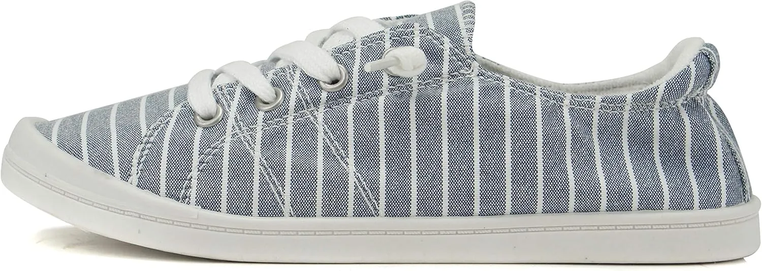 Soda Flat Women Shoes Linen Canvas Slip On Sneakers Lace Up Style Loafers Zig-S