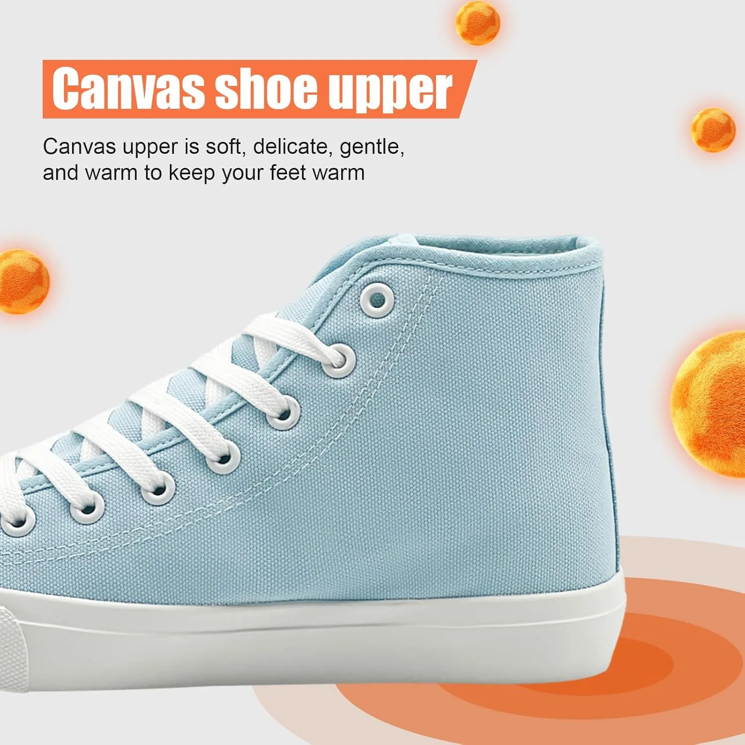 soofylia Womens High Top Canvas Sneakers,Unisex Fashion Lace-up Fuzzy Canvas Shoes,Casual Tennis Walking Shoes for Men